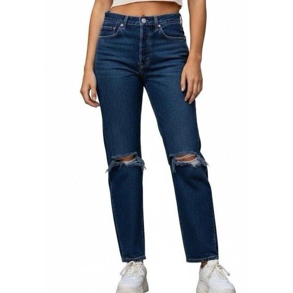 Levi's Premium 501 Womens High Rise Straight Jeans 30x26 Blue Denim Button Fly